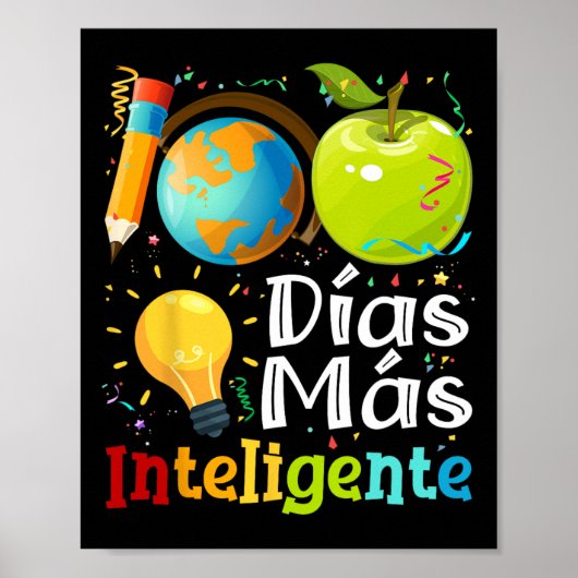 Poster 100 Jours Plus Intelligente Professeur d'espagnol (Devant)