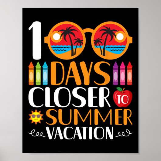Poster 100 jours plus près des vacances d'été (Devant)