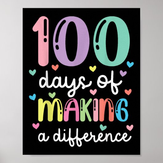 Poster 100 jours pour faire une différence 100e jour d'éc (Devant)