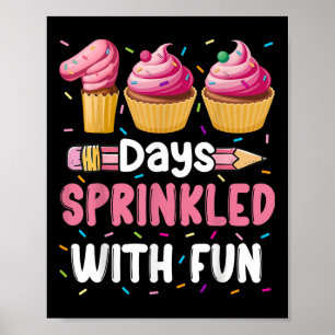 Poster 100 Jours Saupoudrés De Cupcake Fun 100E Jour De S