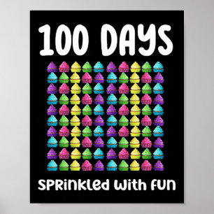 Poster 100 Jours Saupoudrés De Fun Cupcake Celebration Sc