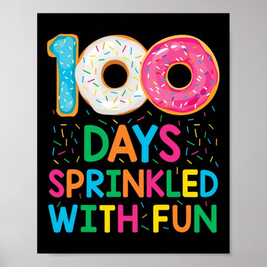 Poster 100 Jours Saupoudrés De Fun Donut School Enseignan (Devant)