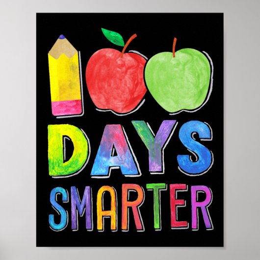 Poster 100 Jours Smarter 100e Jour D'École Femmes Enseign (Devant)