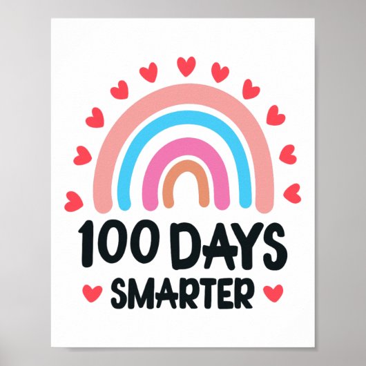 Poster 100 Jours Smarter 100ème Jour De Scolaires Garçons (Devant)