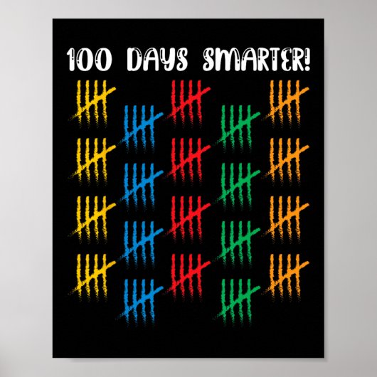 Poster 100 Jours Smarter mignon élèves garçons filles 100 (Devant)