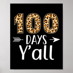 Poster 100 Jours Y'all Leopard 100e Jour De L'École Ensei