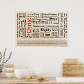 Poster 100 noms de Jésus Orthographe anglaise (Cuisine)