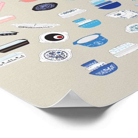 Poster 100 pièces de Pyrex - Beige (Coin)