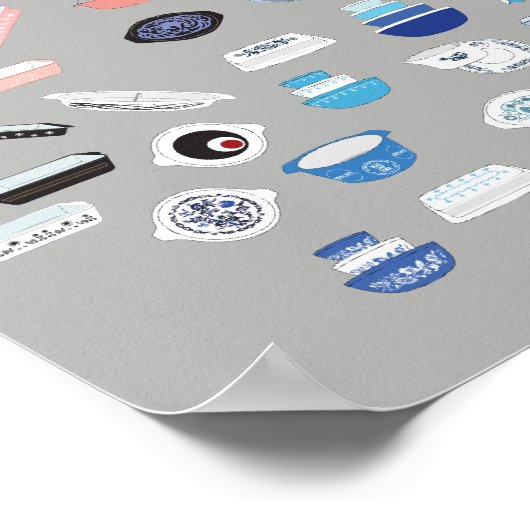 Poster 100 pièces de Pyrex - gris foncé (Coin)