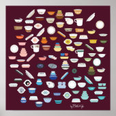 Poster 100 pièces de Pyrex - Maroon (Devant)