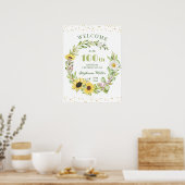 Poster 100e Dames Anniversaire Femme 100 Sunflower Bienve (Cuisine)