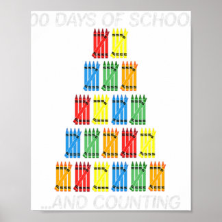 Poster 100e jour 100 jours d'école Crayon Hash Marks Thé