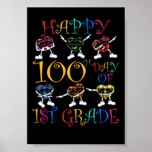 Poster 100e jour 1re année Dabbing Heart Floss Danse Enfa