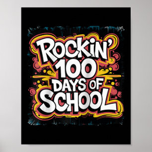 Poster 100e Jour Amusant Enseignant et amatrice; Enfants