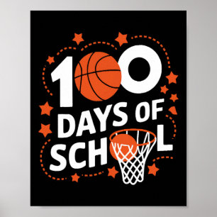 Poster 100E Jour De L'École Basketball Enfants 100 Jours 