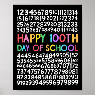 Poster 100e Jour De L'École Enseignant Enfants 100 Jours