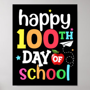 Poster 100e Jour de l'école Enseignants Enfants filles ga