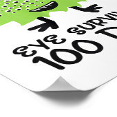 Poster 100e Jour De L'École Monster Garçons Enfants Oeil  (Coin)