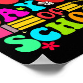 Poster 100e Jour De L'École Rétro 100 Jours Enseignant Ét (Coin)