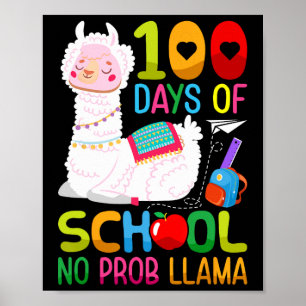 Poster 100e jour de l'école Unicorn Girls 100 jours de Sc