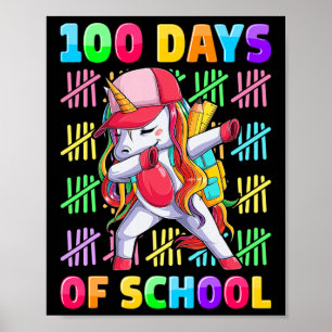 Poster 100e Jour de l'école Unicorne pour les filles Enfa