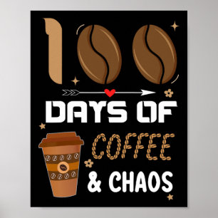 Poster 100E Jour De L'Enseignant 100 Jours De Café Et