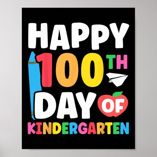 Poster 100E Jour De Maternelle Enfants 100 Jours D'École (Devant)