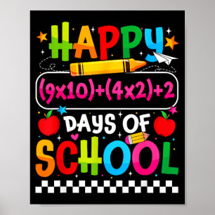 Poster 100e jour d'école Joyeux 100 jours équation mathém