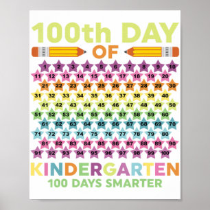 Poster 100e Jour d'école maternelle Étudiant intelligent