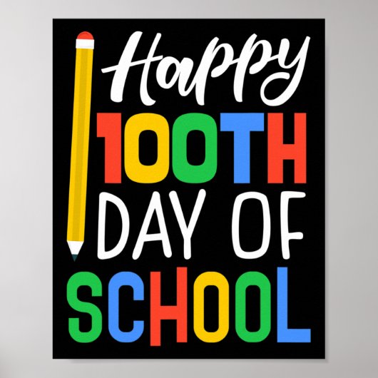 Poster 100e Jour D'École Pour Enseignants Enfants (Devant)