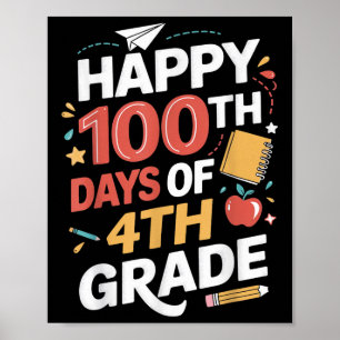 Poster 100e Jour D'Élèves De 4e Année Enseignant 100 Jour