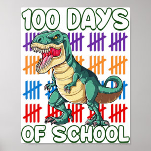 Poster 100e Jour Dino 100 Jours D'Étudiants
