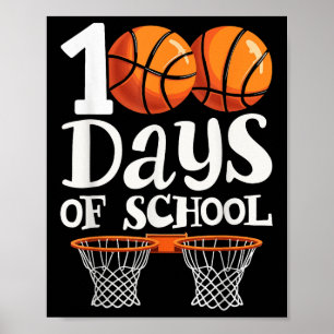 Poster 100e Jours De Basketball Scolaire Garçon 100e Jour