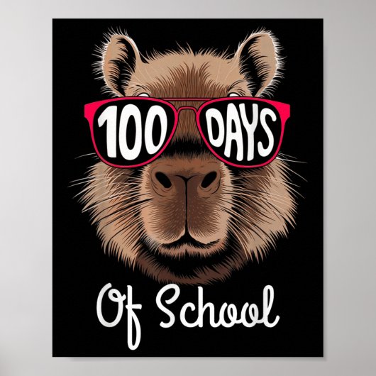Poster 100ème Jour De Cool D'École Capybara 100 Jours Plu (Devant)