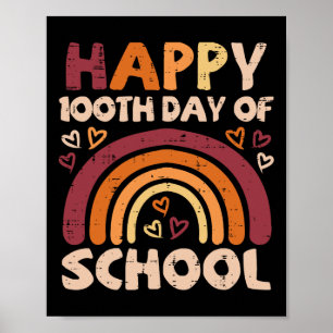 Poster 100ème Jour De L'École Noir Arc-En-Ciel 100 Jours