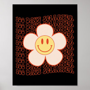 Poster 100ème Jour De L'École Rétro Super Joyeux Visage 1