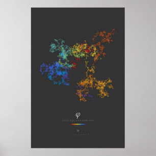 Poster 100k chiffres du nombre d'or (foncé)