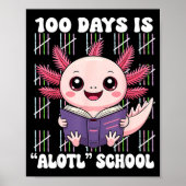 Poster 100th Day Of School 100 Days Is Alotl School Axolo (Devant)