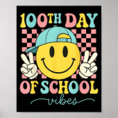 Poster 100th Day Of School Vibes 100 Days Teacher Boy Gir (Devant)