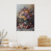Poster 1069 Fleurs Et Pommes D'Automne (Cuisine)