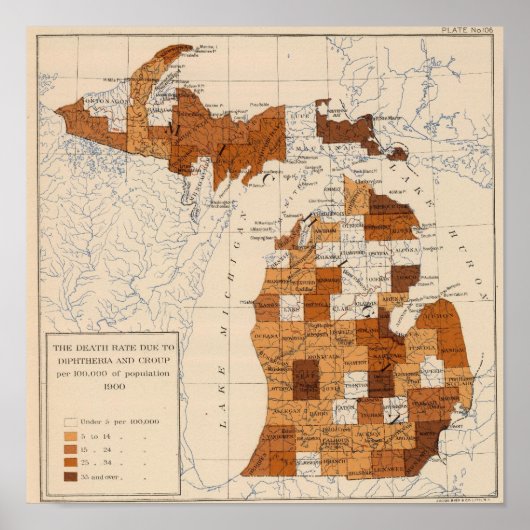 Poster 106 Diphtérie, croup Michigan (Devant)