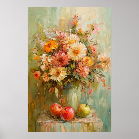 Poster 1071 Fleurs Et Pommes D'Automne (Devant)