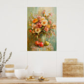 Poster 1071 Fleurs Et Pommes D'Automne (Cuisine)