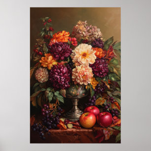 Poster 1073 Fleurs Et Pommes D'Automne