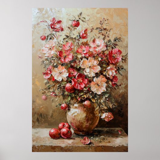 Poster 1075 Fleurs Et Pommes D'Automne (Devant)