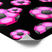 POSTER 107 ÉQUIPE DE SPORT ROSE SOCCER BALL (Coin)