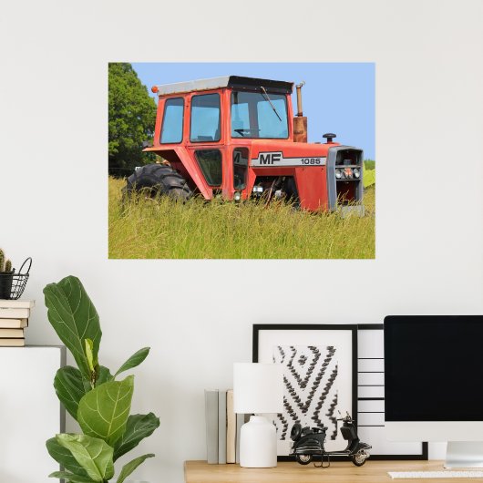 Poster 1085 Massey Ferguson Garé Dans Un Champ (Bureau à domicile)