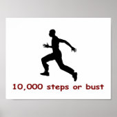 Poster 10,000 steps or bust (Devant)