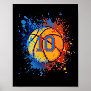 Poster 10 Ans 10e Anniversaire Bysketbyll Cadeau Pour Gar