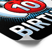 Poster 10 Ans Bowling 10e Anniversaire Fête Garçons Fille (Coin)